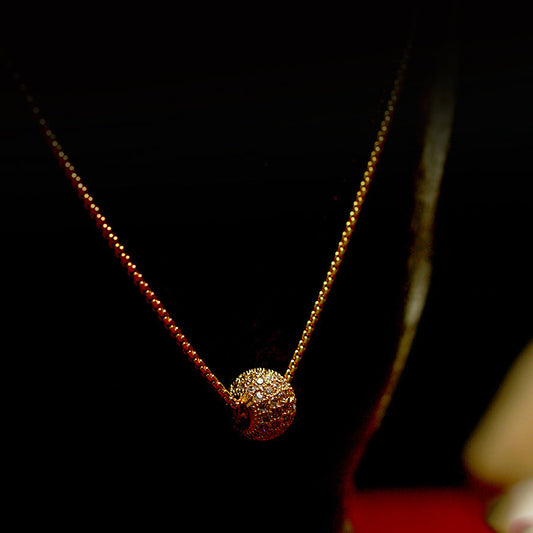 Elegant Gold-Plated Beaded Chain with Matching Locket