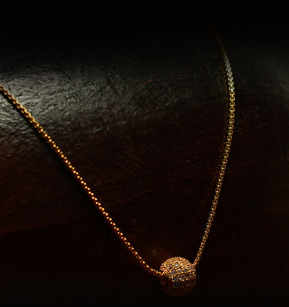 Elegant Gold-Plated Beaded Chain with Matching Locket