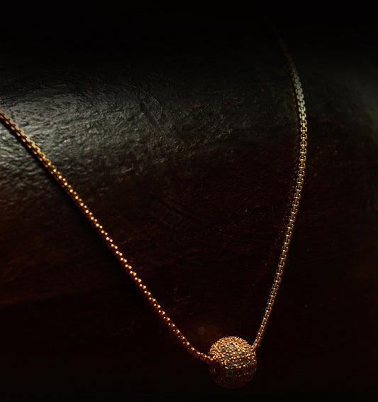 Elegant Gold-Plated Beaded Chain with Matching Locket