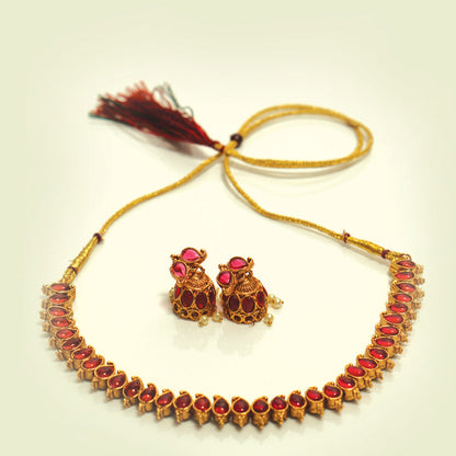 Stunning  Ruby Kemp Stone Reversible Necklace