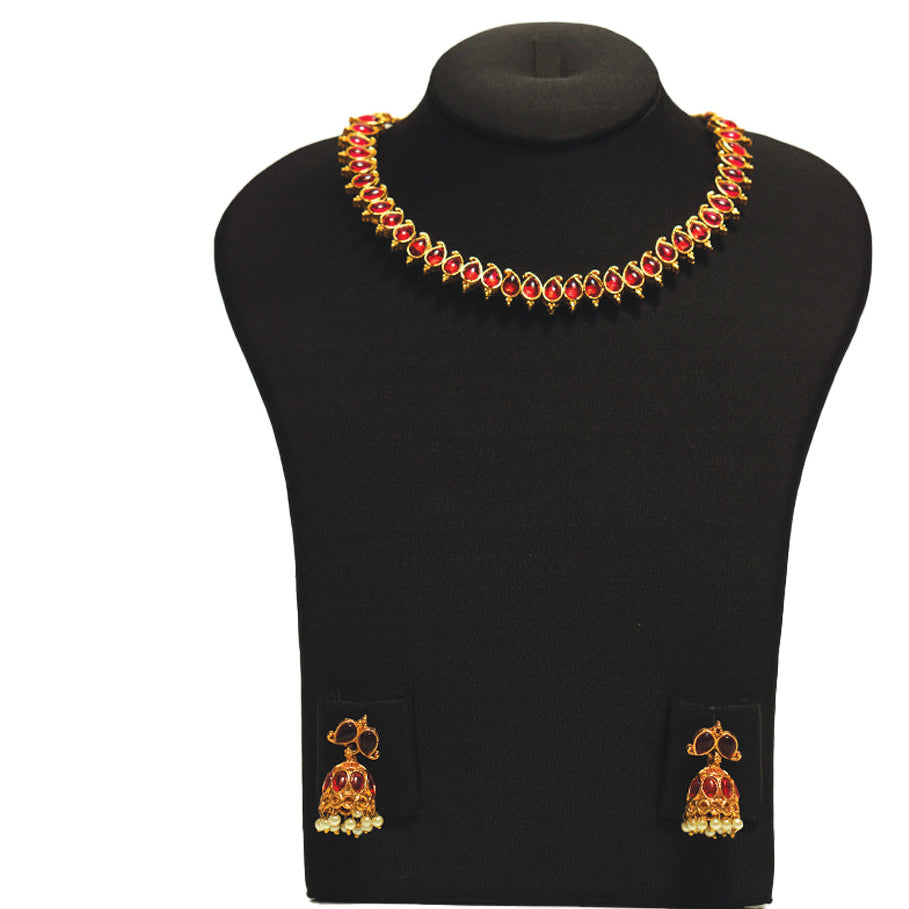 Stunning  Ruby Kemp Stone Reversible Necklace